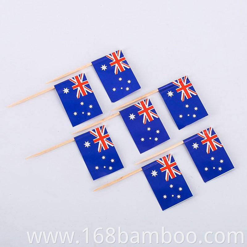 Eco-friendly Customized Bamboo Toothpick Flags Fruit Cocktails Picks Food Labels